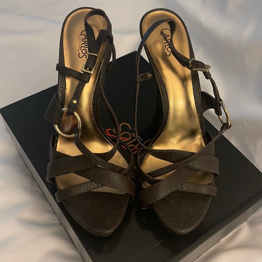 Chestnut brown Carlos Santana sandals Size 9 1/2